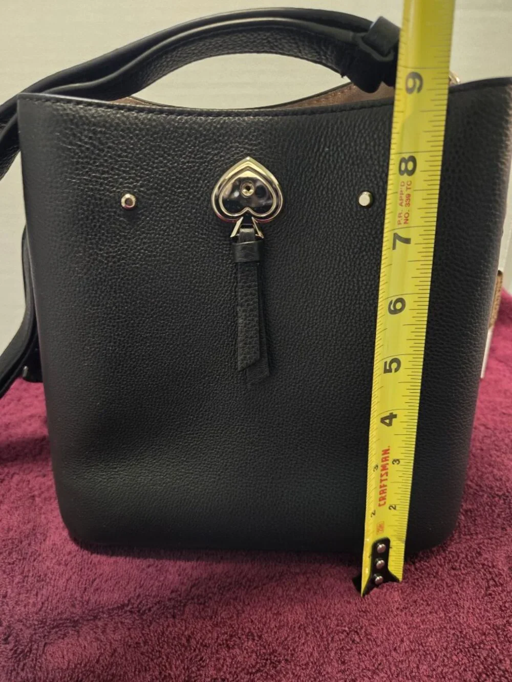Kate Spade Black Marti Small Bucket Bag Pebbled Leather Shoulder Crossbody Bag